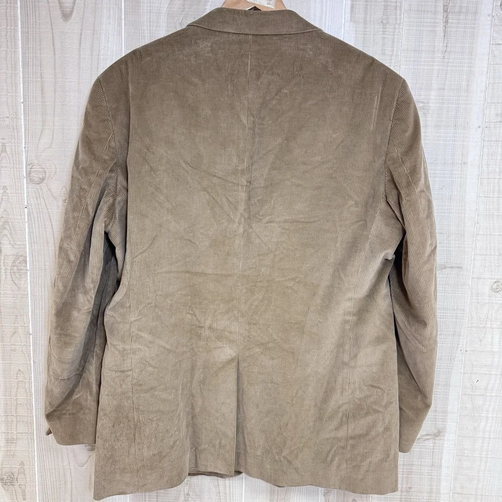 VTG Stafford 44R Men's Blazer Jacket Tan‎ Classic Fit Sport Coat Corduroy Cotton